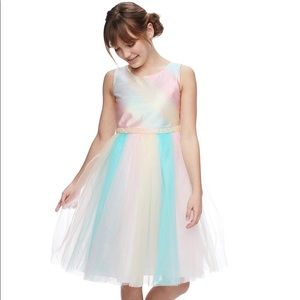 Girls’ Bonnie Jean Metallic Rainbow Dress Size 14